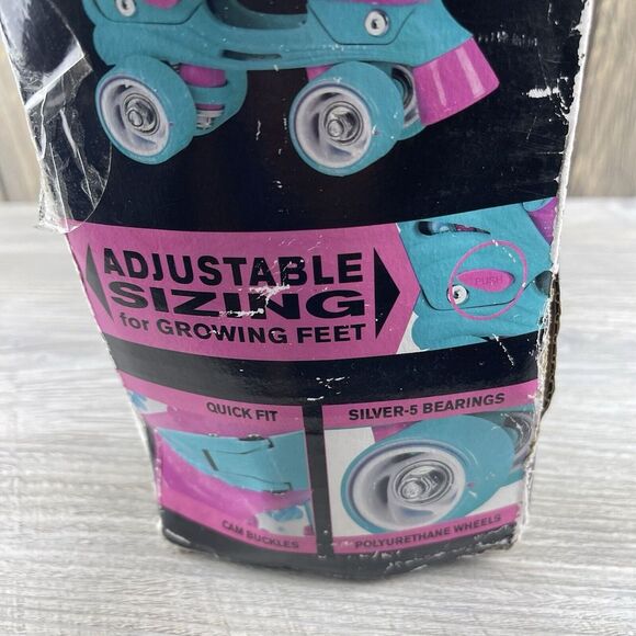 Roller Derby Girls Skates Size 12-2 (Adjustable Sizes) Mermaid Pink Green - Picture 15 of 16